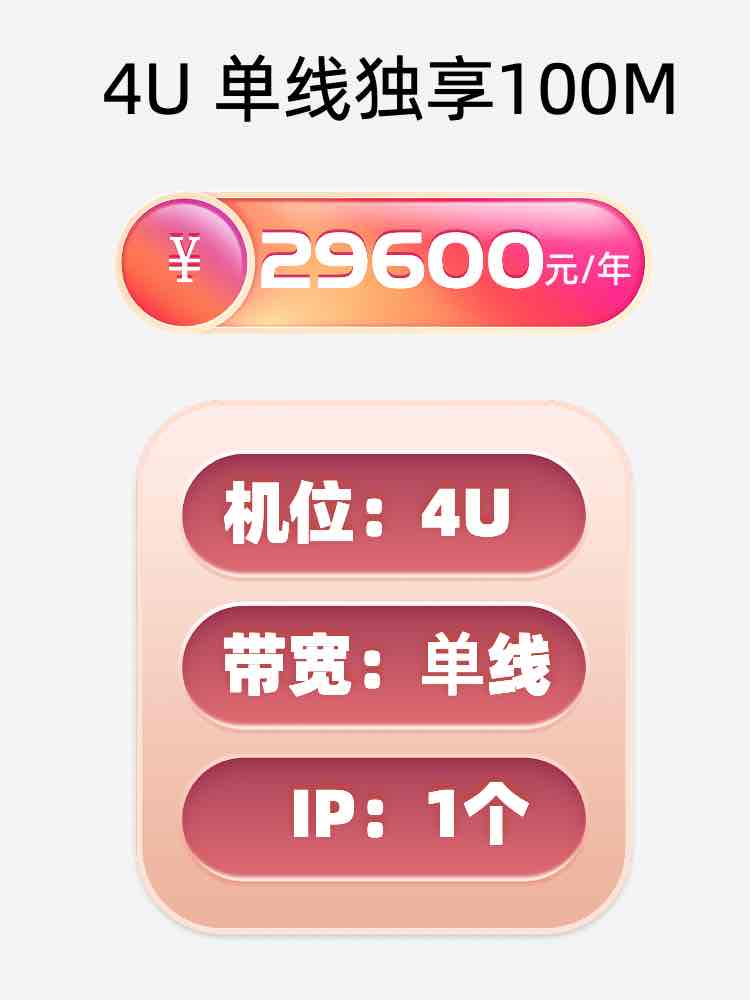 山东单线100M服务器托管价格